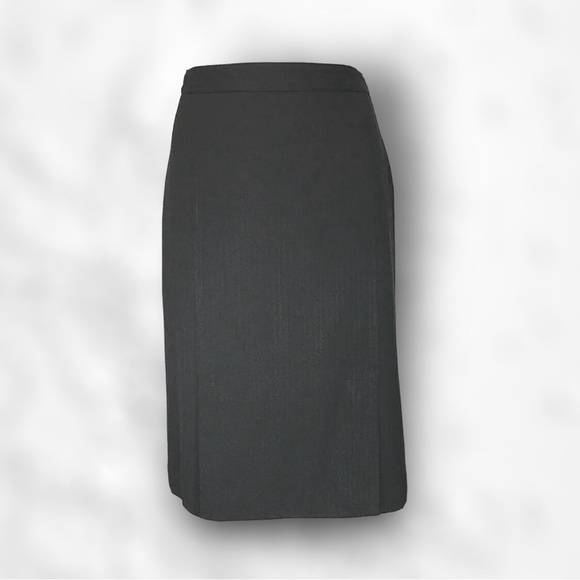 Theory Black Striped Wool Blend Split Hem Pencil Skirt Size 8 - Picture 14 of 14